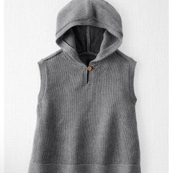 Toddler Organic Cotton Sweater Knit Hooded Poncho 4T Unissex