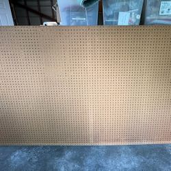 Peg Board and Box of Hooks 8’ X 4’ X 1/4”