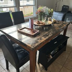 Brown Granite Dining Table