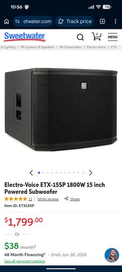 ***ETX 15SP Electro Voice sub woofer***