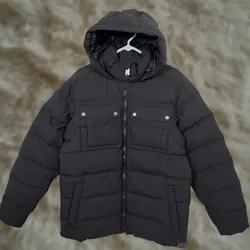 Black Hooded Puffer Jacket