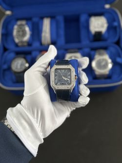 Moissanite Cartier 35mm, Blue Face