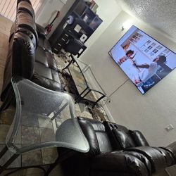 Living room Set (Sofas, Dining Table W/end Table, Rug, 85" LG TV)