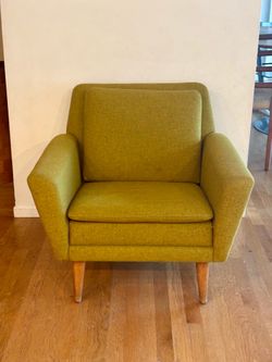 DUX MCM Olive Lounge Chair Vintage Mid Century Scandinavian Danish