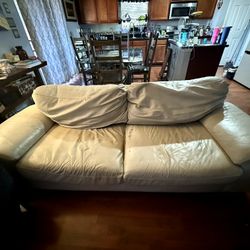 white leather sofa