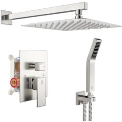 SR SUN RISE 12 Inches Bathroom Luxury Rain Mixer Shower Combo Set
