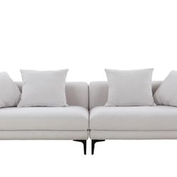 Modern Beige Couch 102”- Excellent Condition 