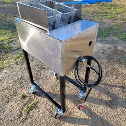 Deep Fryer Gas Propane Stainless Steel  Freidora Para Freír Mojarras Pollo Pescado Papas