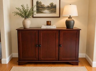 Beautiful Dark Cherry Wood Storage Cabinet 🏡