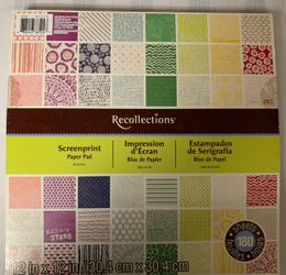 Scrapbook Paper Pad 12x12 Screenprint