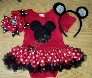 Minnie mouse onesie.