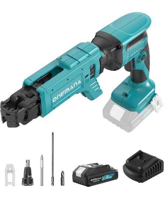 20V MAX Brushless Cordless Drywall Screw Gun Kit,Batteries & Charger 4200RPM Auto-Feed Screwgun with Depth Adjustment Includes Collated Attachment, To