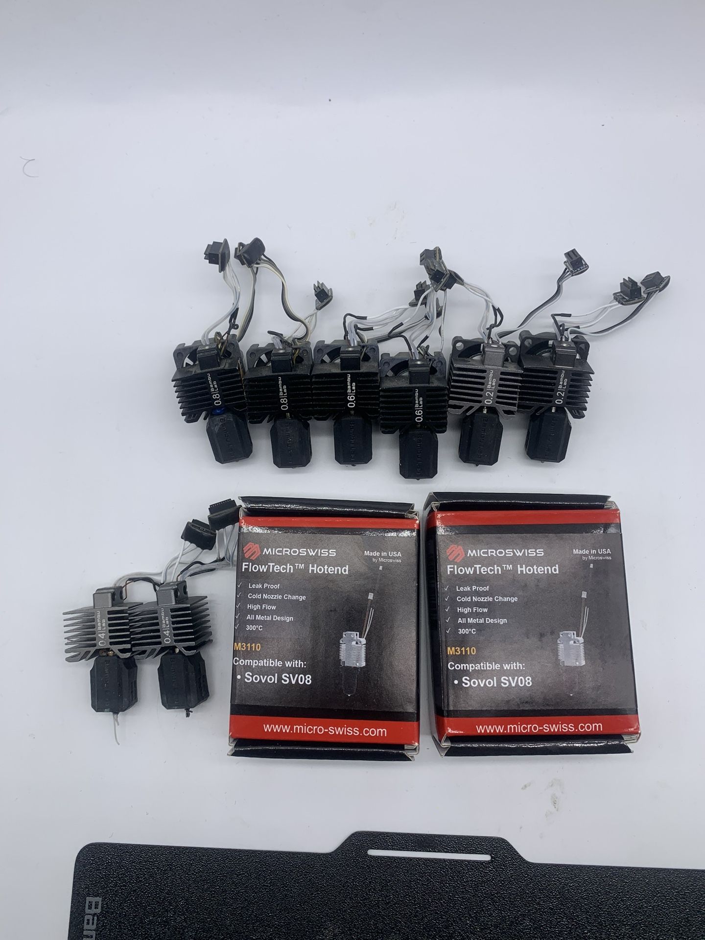 Bambu Lab Nozzles. 06mm, 0.8mm, 0.2mm, 0.4mm