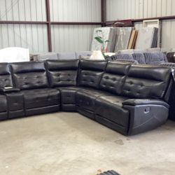 Brand New Black Sectional, Leather Free Deliver I’m Stock 