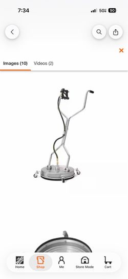 20 in. 4350 PSI Pressure Washer Surface Cleaner with 2 Hose Adapters