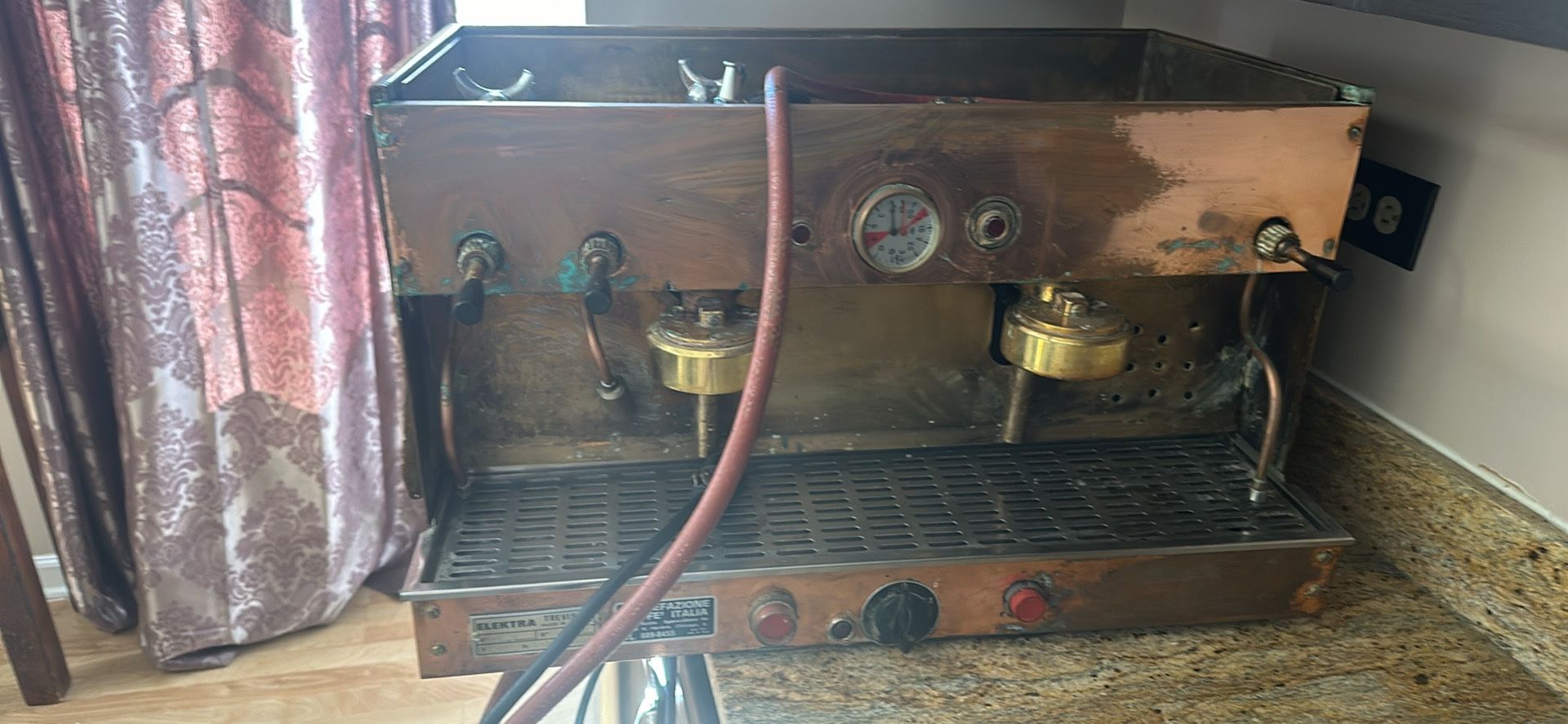 Vintage Elektra Gold And Bronze Cappuccino Machine