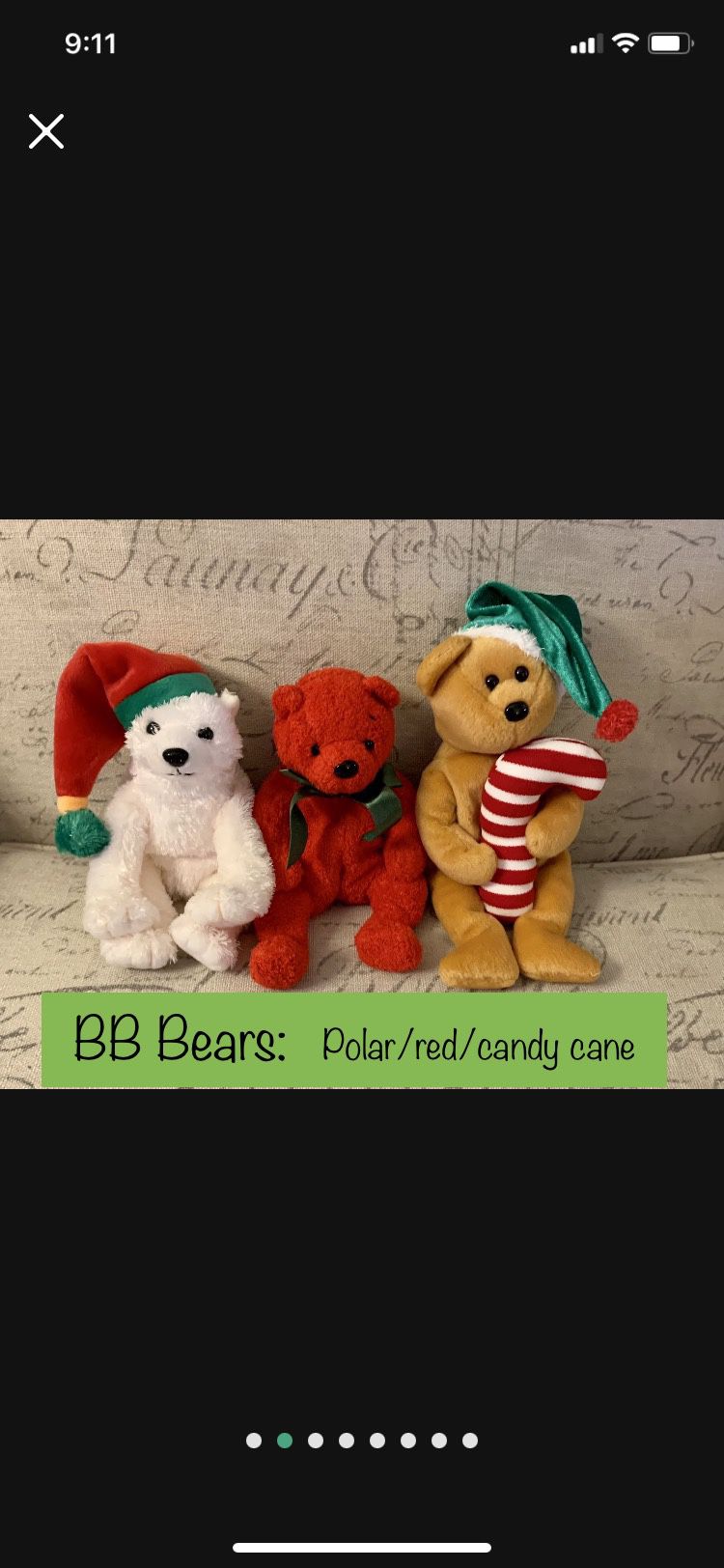 Precious Christmas Beanie Baby Bears
