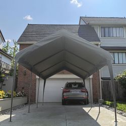 10x20ft gazebo party tent heavy duty canopy carport outdoor portable garage grey