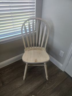 Whitewashed wood chair