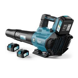 new Leaf Blower Cordless - 580CFM/160MPH & 3 Speed Levels Electric Leaf Blower with 2 x 4.0Ah Battery and Charger, Extension Tube Blower for Lawn Care