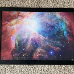 Outer Space - Imagination Black Wood Framed Design