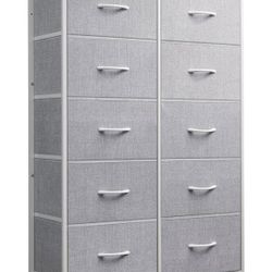 Open box WLIVE Tall Dresser for Bedroom with 10 Drawers, Chest of Drawers, Dressers Bedroom Furniture, Storage Organizer Unit with Fabric Bins for Clo