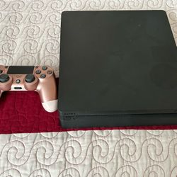 PlayStation 4 with Pink Controller