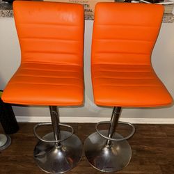 Lush orange bar stool