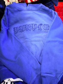 Purple Brand Blue Embroidered Hoodie