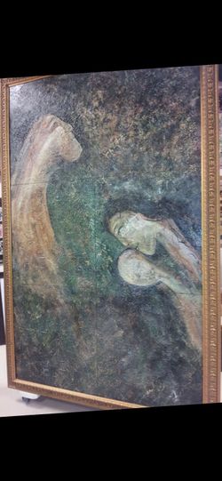 $14,000.00 WAS $21,000.00 Massive beautiful painting of a family extremely heavy texture.