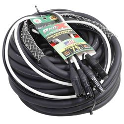ProX XC-DXLR75 Balanced Dual XLR-M to Dual XLR-F High Performance Audio Cable - 75 Feet