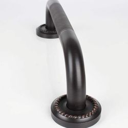 New 18-Inch Grab Bar Featuring Anti-Slip Handrail, Solid Brass, Oil Rubbed Bronze, Heavy-Duty Construction Armrest, Bathroom Bathtube Shower Safety Ra