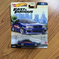 Hot Wheels 2023 Fast & Furious 1999 Nissan Maxima Blue #2/5 (Lot of 1) *NEW*