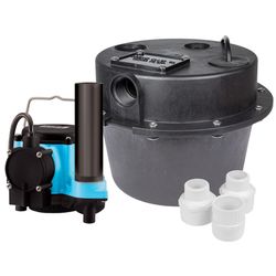 Little Giant WRSC-6 115-Volt, 1/3 HP, 2760 GPH Compact Under Sink Drainosaur Automatic Sump Pump/Basin System With 10-Ft. Cord, Black/Blue, 506065