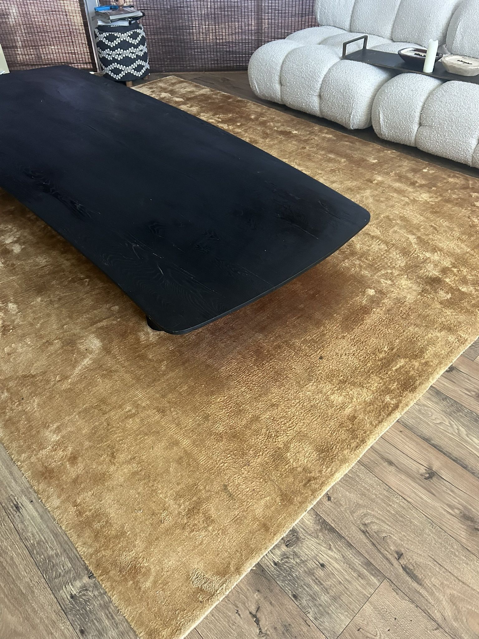 Crushed velvet copper Area Rug