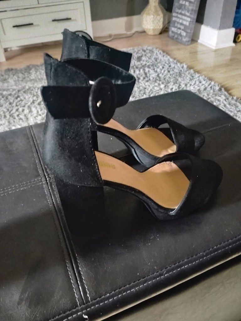 Black Suede High Heels