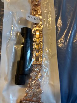 New Rose Gold Bling Apple Watch Band 42/44/45mm - Women Diamond Crystal