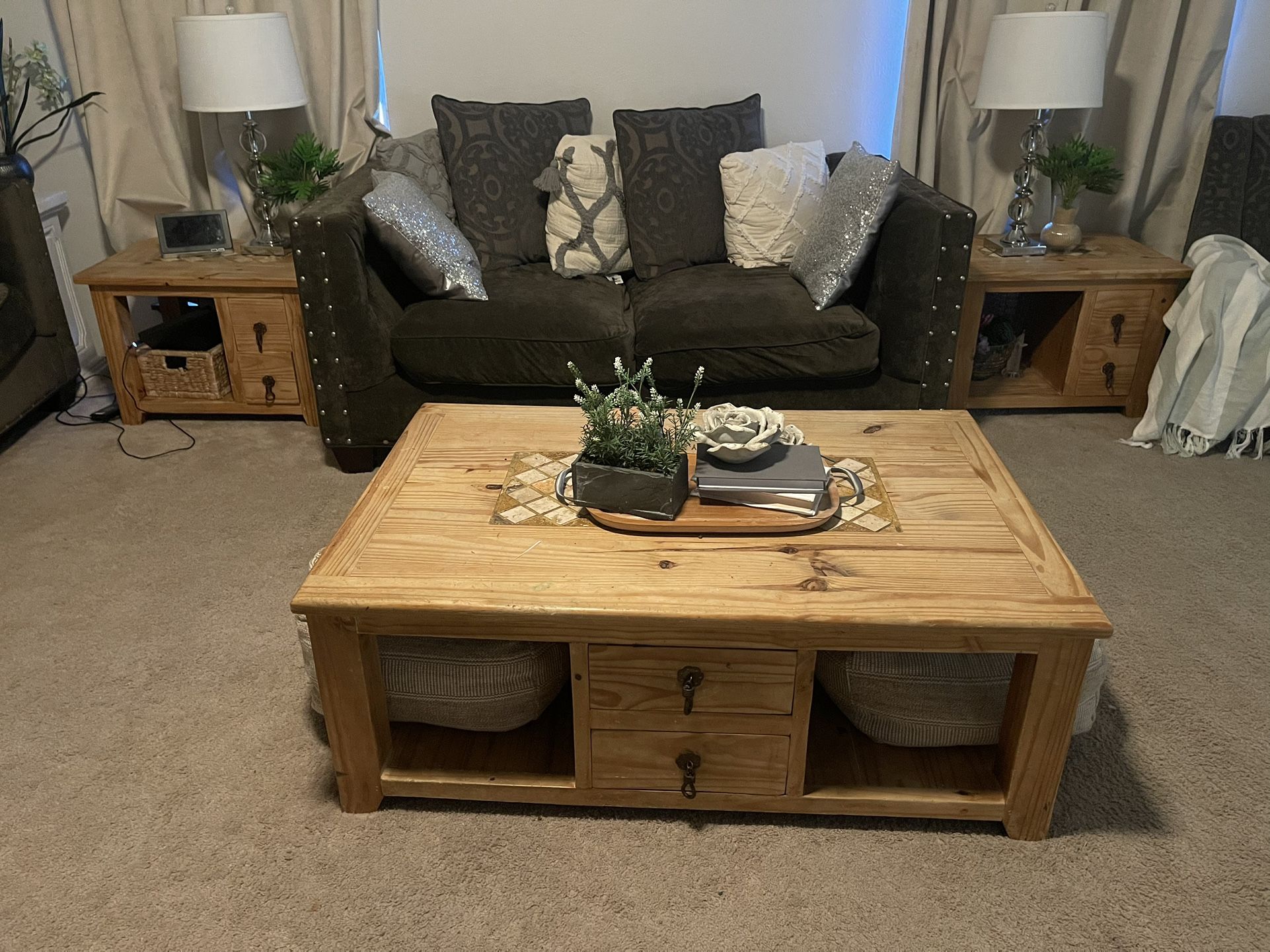 Coffee Table & 2 End Tables Set