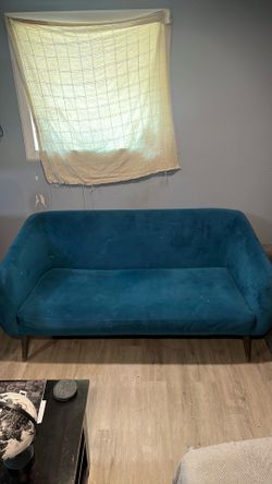 Suede turquoise couch