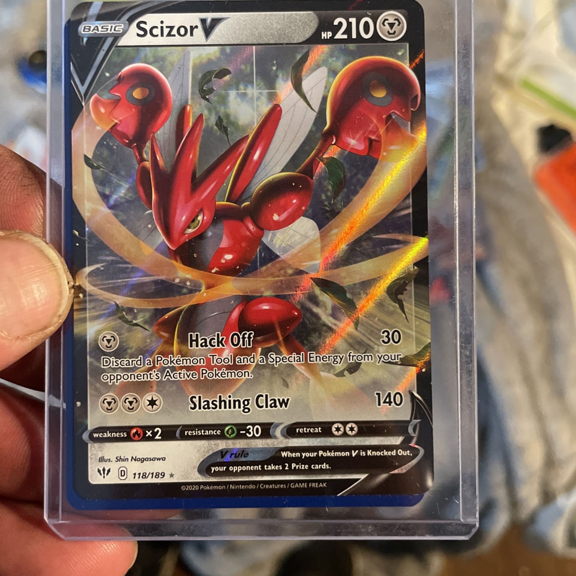 Scizor V 118/189 Darkness Ablaze NM Ultra Rare Pokemon Card 
