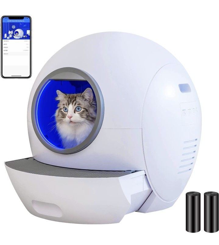 ELS PET Self-Cleaning Cat Litter Box, 60L Smart liter Box 