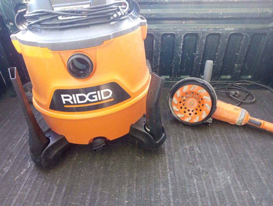 New Ridgid Shop Vac And 7 Inch Grinder!