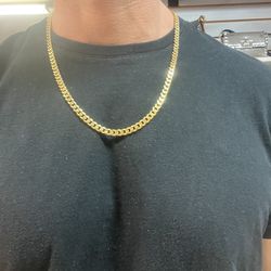Vermeil Cuban Link 24” Sterling Silver Gold Plated Chain  