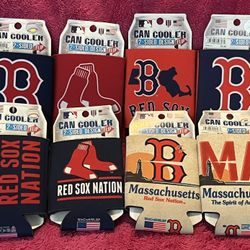 MLB Boston Red Sox BoSox Can Bottle Cozy Cooler Coozie Koozie Set Of 8 NEW!
