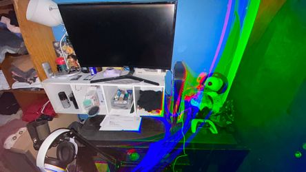 PS5 (disc version) w/ Headset, Samsung monitor, and Samsung Soundbar Bundle