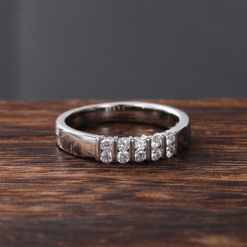 Double Row Big Round CZ Dainty Casual Fashion Eternity Rings for Women, L049
 