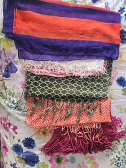 Lot of 5 Colorful Scarves