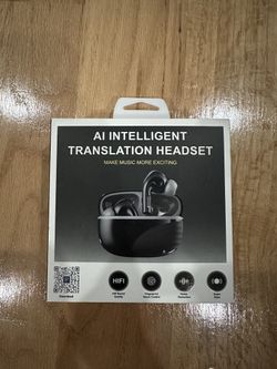 AI Intelligent Translation Headset Bluetooth Earbuds HiFi Sound Touch Black/Whi…