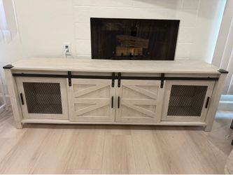 Modern farmhouse-style TV stand
