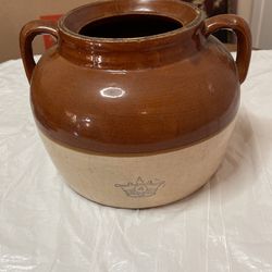 4 Quart Pottery Crock 7” Tall X 9-1/2” Diameter